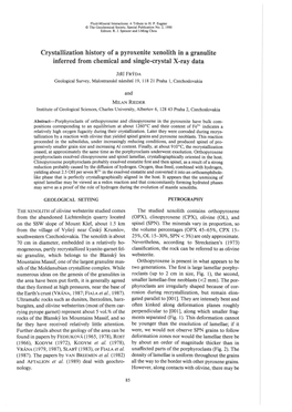 Crystallization History of a Pyroxenite Xenolith in a Granulite Inferred from Chemical and Single-Crystal X-Ray Data