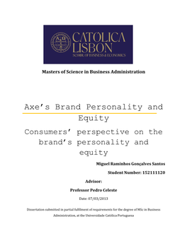 Axe's Brand Personality and Equity