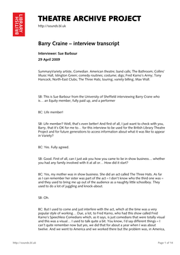 Interview with Barry Craine