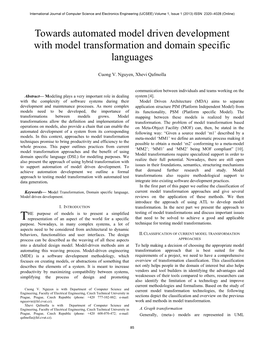Towards Automated Model Driven Development with Model Transformation and Domain Specific Languages