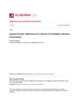 Reflections on a Review of Civil Rights Literature Commentary