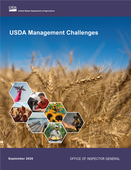 USDA Management Challenges