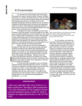 Nicaragua 2009 Newsletter 3