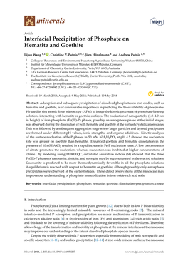 Interfacial Precipitation of Phosphate on Hematite and Goethite