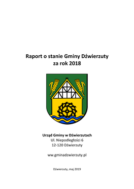 Raport O Stanie Gminy Dźwierzuty Za Rok 2018