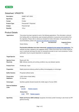 Datasheet: VPA00776 Product Details