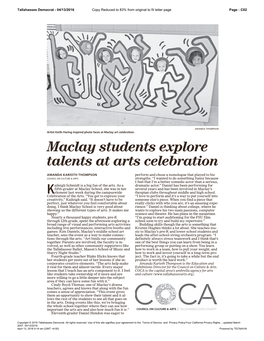 Maclay Students Explore Talents at Arts Celebration