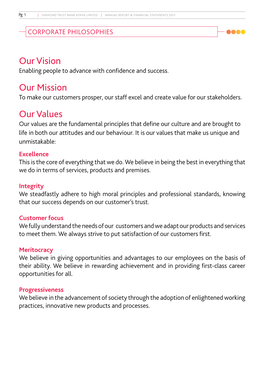 Our Vision Our Mission Our Values
