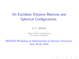 On Euclidean Distance Matrices and Spherical Configurations