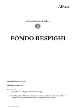 Il Fondo Respighi