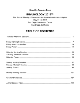 IMMUNOLOGY 2019™ Program