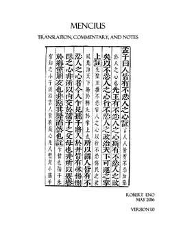 Selections from Mencius, Books I and II: Mencius's Travels Persuading