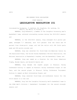 Legislative Resolution 151