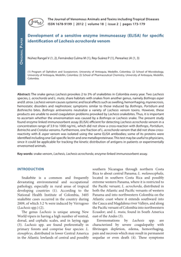 For Specific Identification of Lachesis Acrochorda Venom