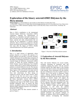 Exploration of the Binary Asteroid 65803 Didymos by the Hera Mission