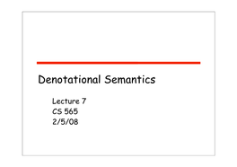 Denotational Semantics