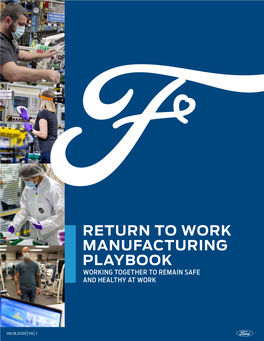 Return to Work Manufacturing Playbook Working Together to Remain Safe and Healthy at Work