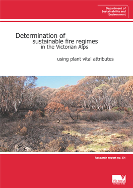 Determination of Sustainable Fire Regimes in the Victorian Alps Using Plant Vital Attributes