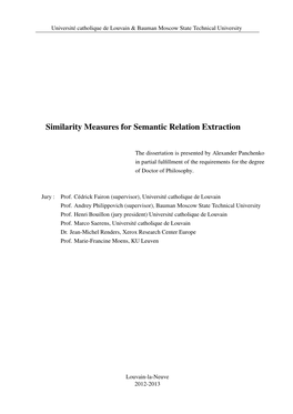 Similarity Measures for Semantic Relation Extraction