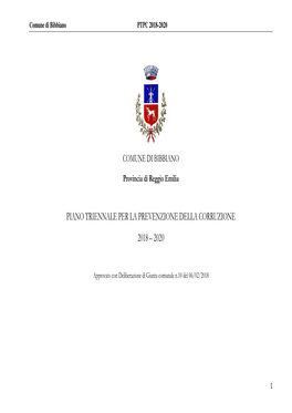 Piano Triennale Per La Prevenzione Della Corruzione 2018 – 2020