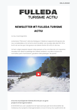 Newsletter #7 Fulleda Turisme Actiu