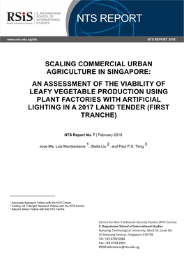 Scaling Commercial Urban Agriculture in Singapore