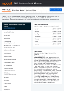 548CL Bus Time Schedule & Line Route