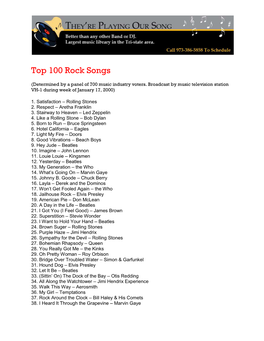 Top 100 Rock Songs