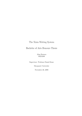 Honours Thesis