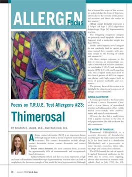 Thimerosal Red Pigmentation