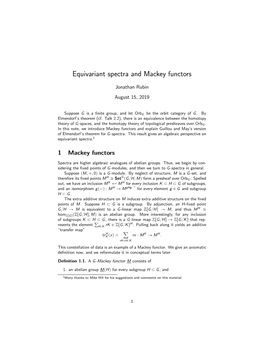 Equivariant Spectra and Mackey Functors