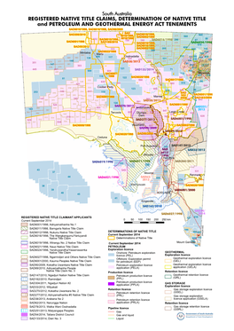 Native Title Claims and Determinations Over Petroleum and Geothermal