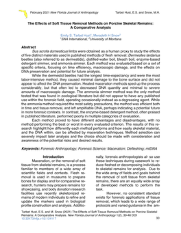 The Effects of Soft Tissue Removal Methods on Porcine Skeletal Remains: a Comparative Analysis