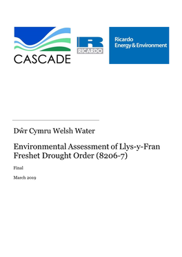 Environmental Assessment of Llys-Y-Fran Freshet Drought Order (8206-7)