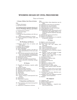 Wyoming Rules of Civil Procedure