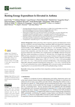 Resting Energy Expenditure Is Elevated in Asthma