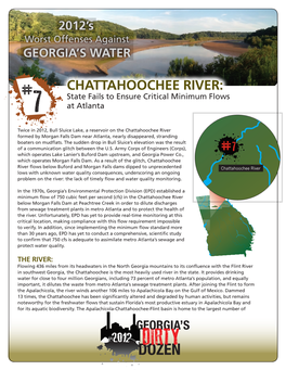 Chattahoochee River: # State Fails to Ensure Critical Minimum Flows 7 at Atlanta
