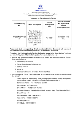 Tender for Upcoming Distribution Circle at Odisha- SOUTHCO)