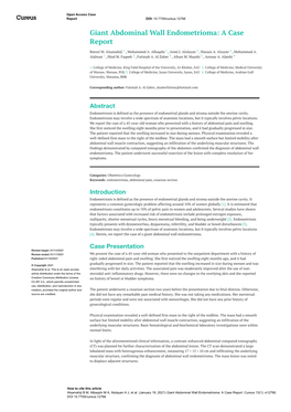 Giant Abdominal Wall Endometrioma: a Case Report