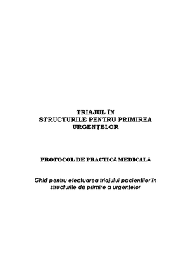 Protocolul De Practică Medicală Pentru Triaj