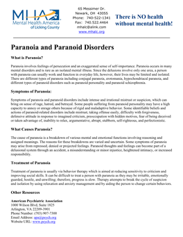 Paranoia and Paranoid Disorders