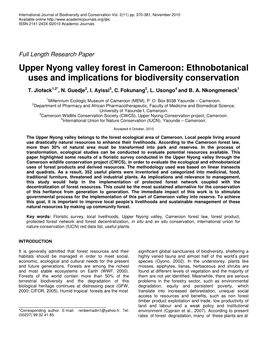 Ethnobotanical Uses and Implications for Biodiversity Conservation