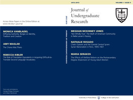 Journal of Undergraduate Research