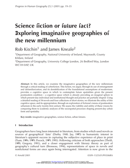 Science Fiction Or Future Fact? Exploring Imaginative Geographies