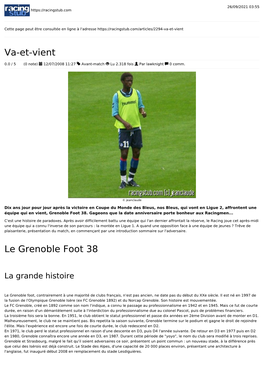 Va-Et-Vient Le Grenoble Foot 38