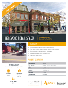 Inglewood Retail Space! 1332 Avenue Se