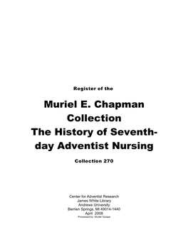 Day Adventist Nursing
