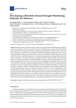 Developing a Remotely Sensed Drought Monitoring Indicator for Morocco