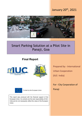 Smart Parking Solution at a Pilot Site in Panaji, Goa