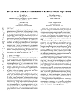 Social Norm Bias: Residual Harms of Fairness-Aware Algorithms